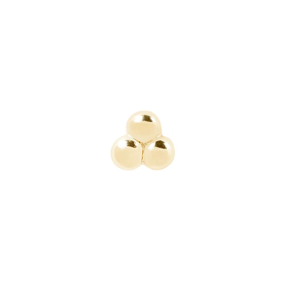 Buddha Jewelry Organics 14k yellow gold 3 Bead Cluster threadless end
